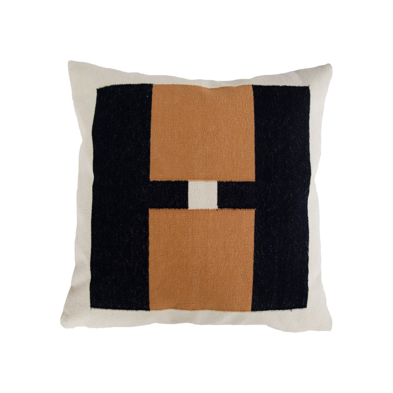 Barcelona Square Pillow Cover, Black/Brown