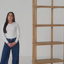 Peach Narrow Etagere Bookcase