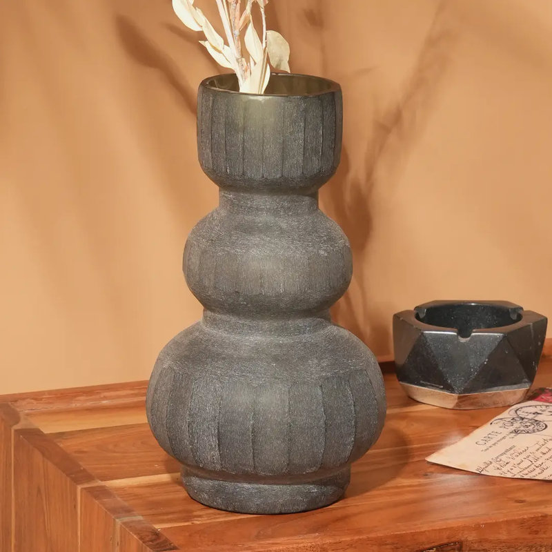 Glass Vase | 9.8" Long Grey Vase