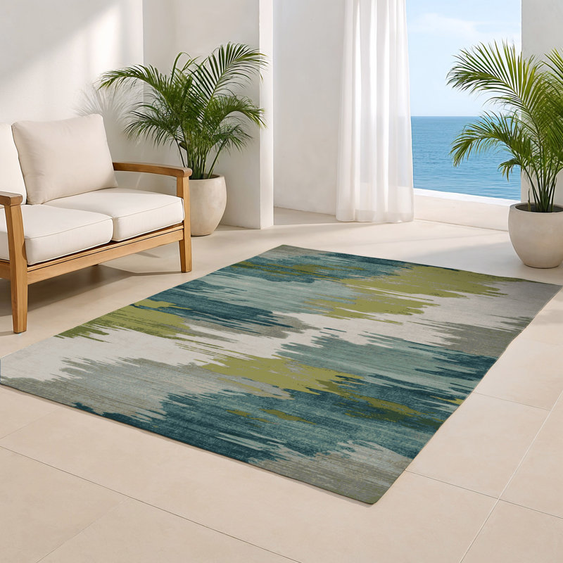 Tapis intérieur et extérieur brun Watercolor, Rectangle 4pi x 6 pi