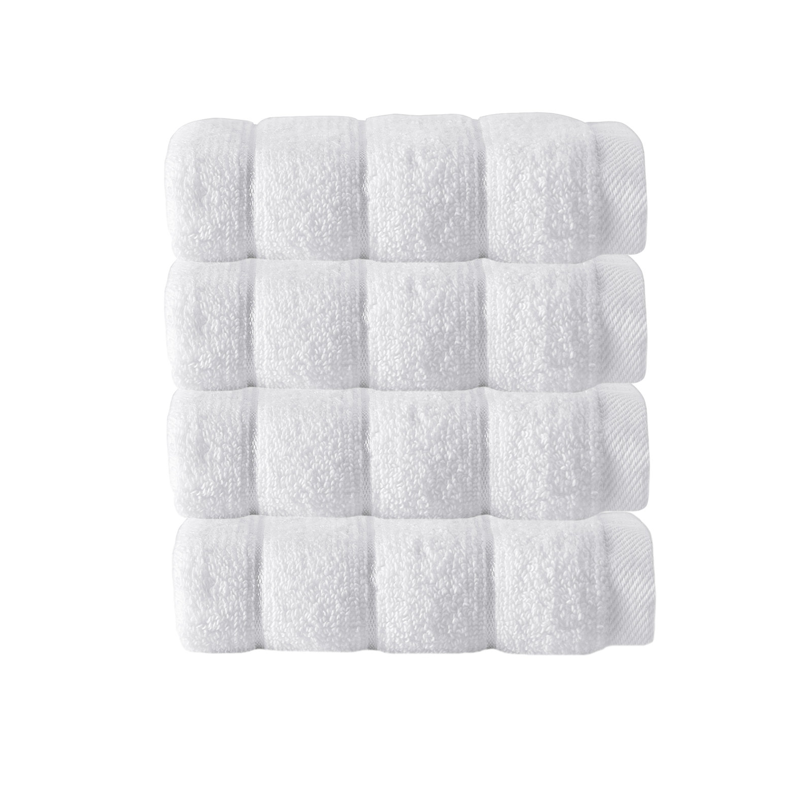 Rachel Turkish Cotton Ribbed Wash Towels, White
