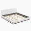 Élégant lit tapissier en tissu blanc avec base en bois massif, idéal pour le confort et la durabilité, très grand-861211553-861211557