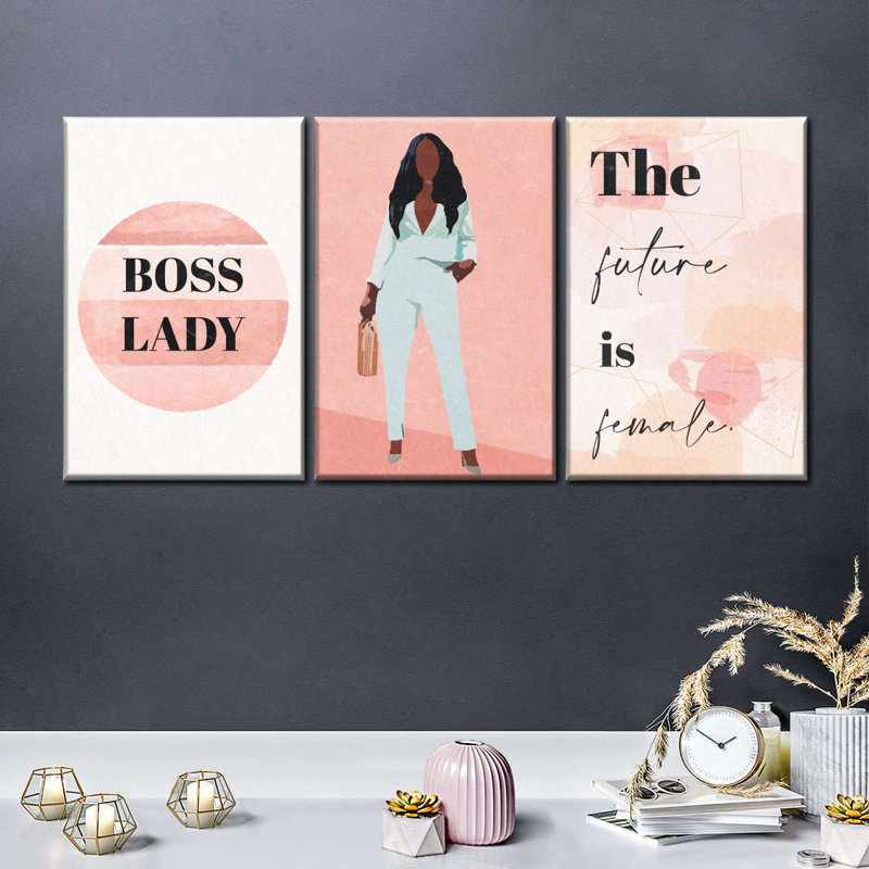 «Pastel Boss Lady», reproduction sur toile, H 18 po x l 38 po x P 1,25 po