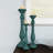 Wooden Distressed Turned Decorative Candle Holder Set-15375107