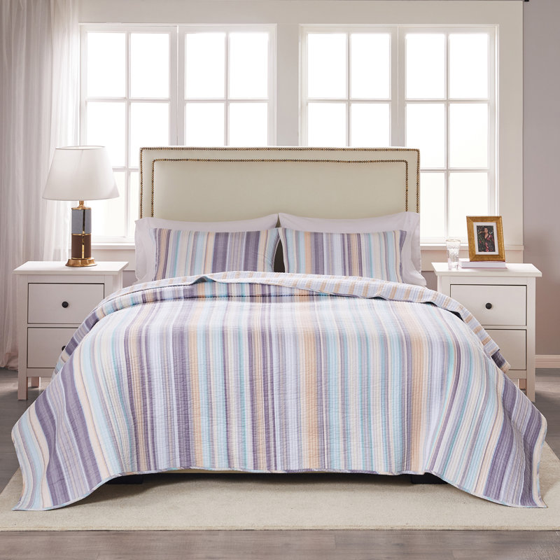 Durango Twin Blue Cotton Reversible Quilt Set