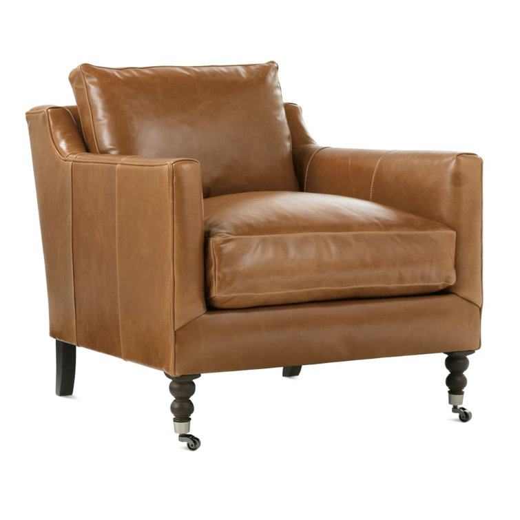 Madeline 33" W Genuine Full Grain Leather Armchair