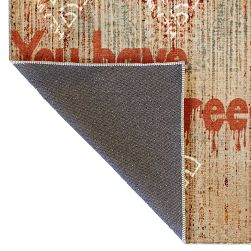 Tapis décoratif moderne à motif You You Freedom, Rectangle 5 pi 2 po x 7 pi 11 po