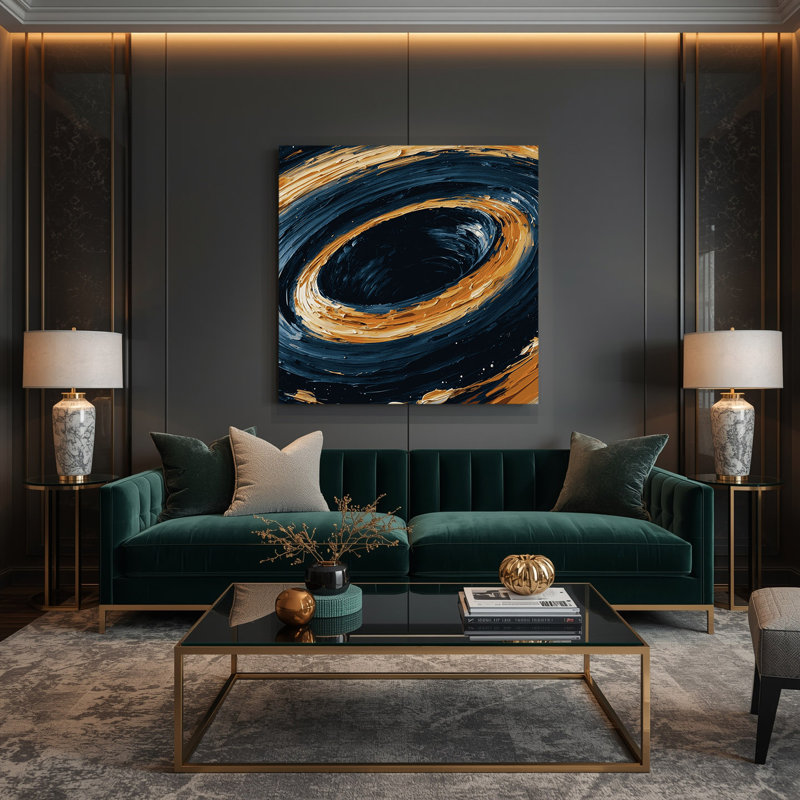 Art mural sur toile bleue, H 32 po x l 32 po