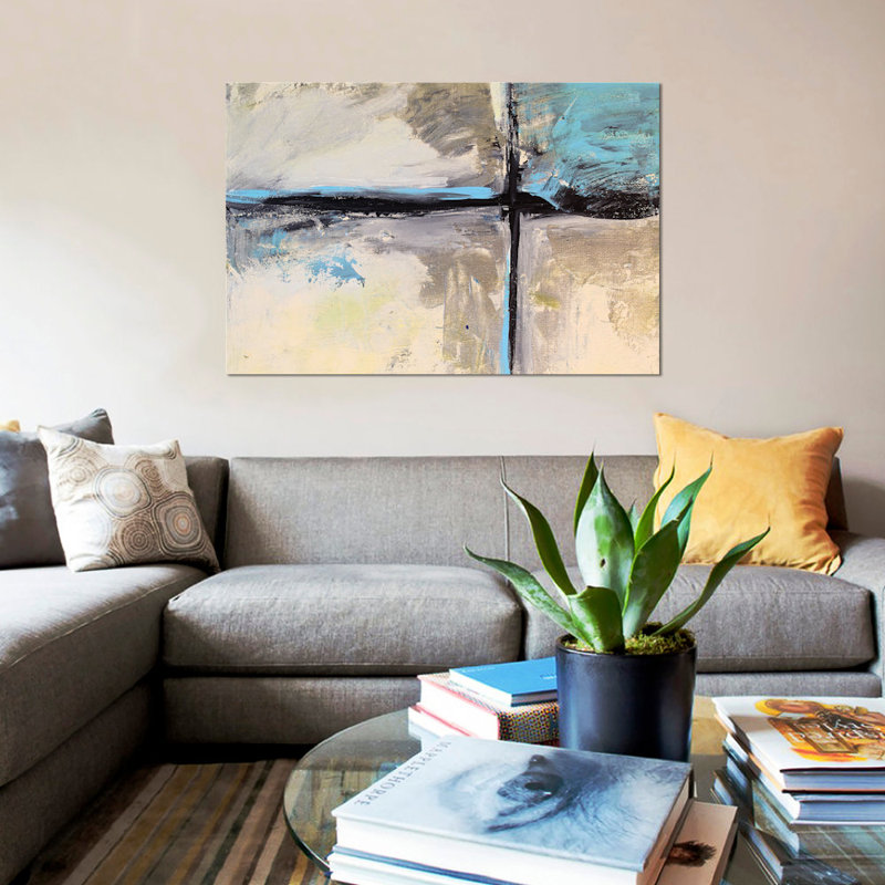 Reproduction d’art sur toile tendue, "abstract composition VIII" par Radiana Christova, H 12 po x l 18 po x P 1,5 po