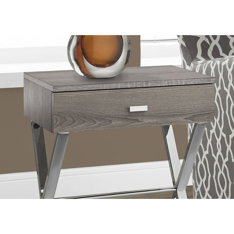 Table de bout Table de chevet 1 pièce taupe l 12 po x P 18,2 po x H 22,2 po
