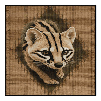 Washable African Civet Wildlife Area Rug