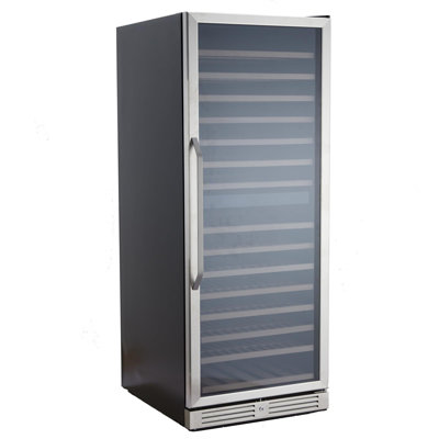 29 Bottle Wine Cooler Refrigerator, Dual Zone Seamless Stainless Steel Built-In Freestanding Wine Fridge