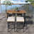 5-Piece Outdoor Acacia Wood Bar Height Table And Four Stools With Cushions