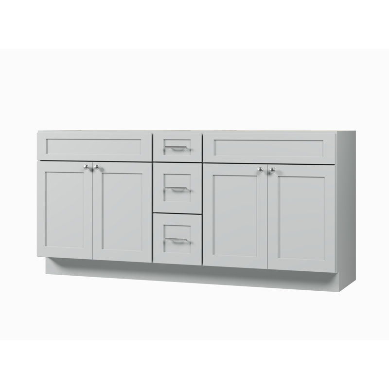 Disar 72" Double Bathroom Vanity Base Only, Gray