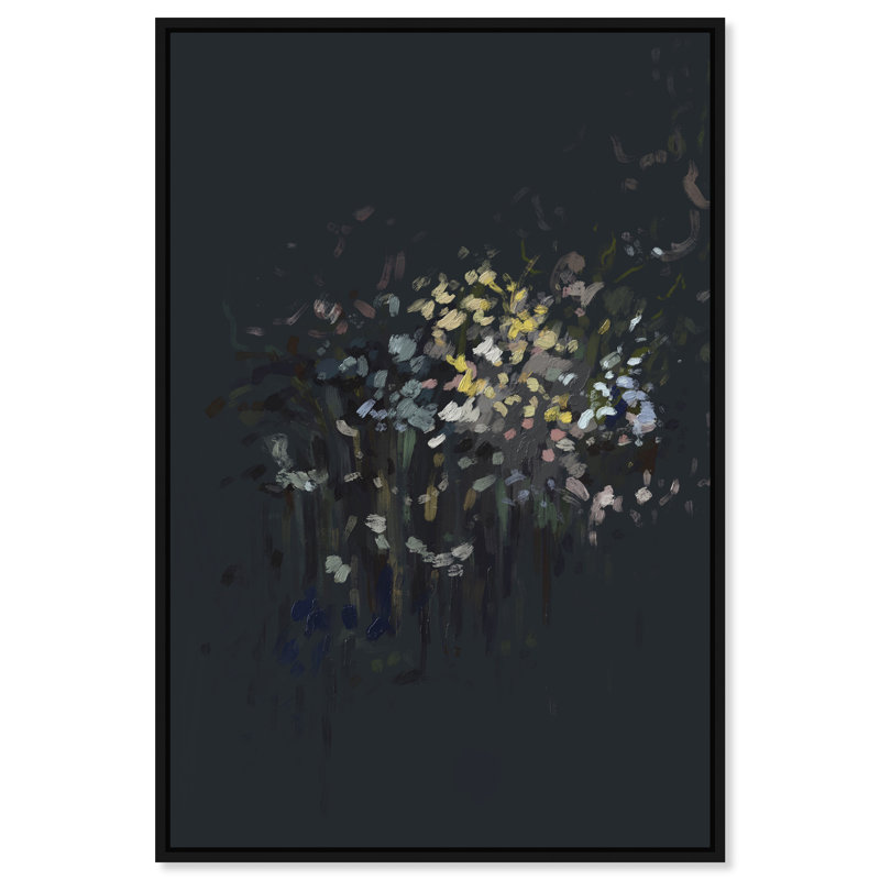 Midnight Flowers Print by Oliver Gal, 17"H x 25"W, Black Floater Frame