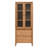 Chueyee Modern Fluted Glass Bookshelf Cabinet with Drawers-1843555258