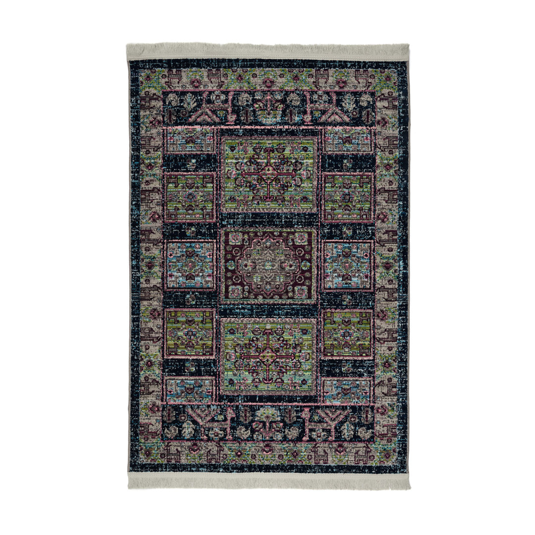 Machine Woven Green/Grey/Black Rug