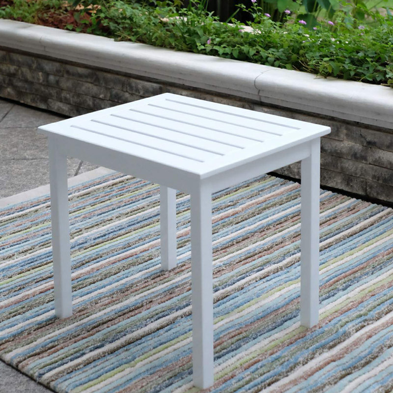 Table d'appoint en bois Cineraria, Blanc