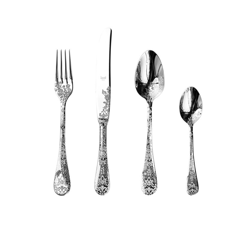 Ensemble de couverts Casablanca - 24 pièces - Acier inoxydable, Argent argent