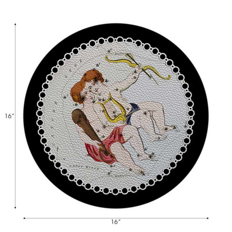Napperon Zodiac Gemini, Noir