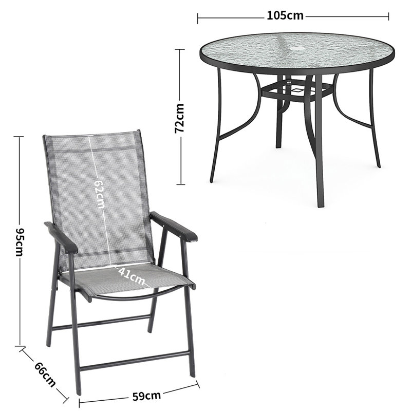 Gladston 2 - Person Patio Dining Set with Round Table, Grey/Beige