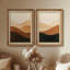 «Layered Desert Hills Warm Earth Landscape», ensemble de 2 reproductions d'art encadrées de qualité supérieure sur papier 26 po x 36 po-26208570