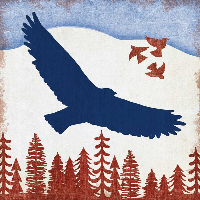 Aigle patriotique des bois, H 12 po x l 12 po x P 1,25 po