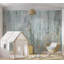 Panneau mural Surface Surface - bois rustique bleu clair-1363963355