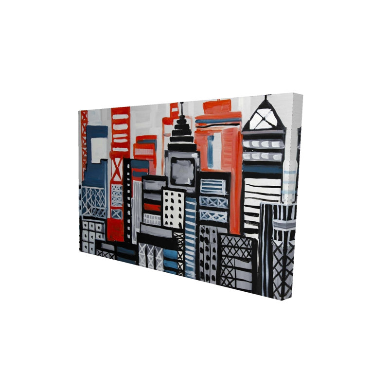 Toile avec paysage urbain géométrique | Décor d'homme contemporain