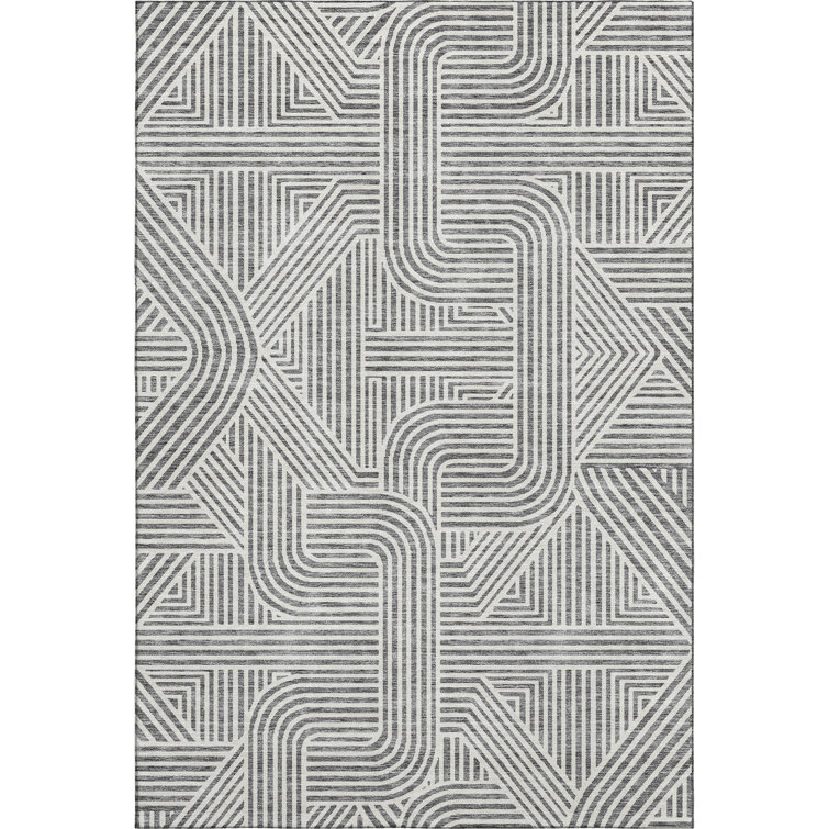 Premium Machine Washable Prisco Gray Rug
