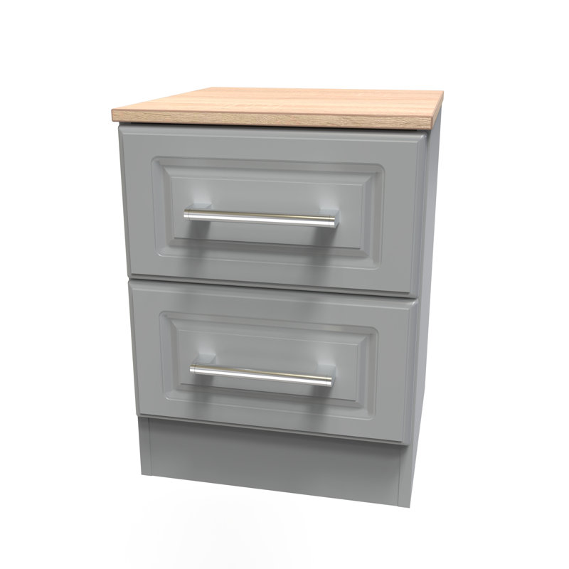 Fully Assembled Hales 2 Drawer Bedside Table