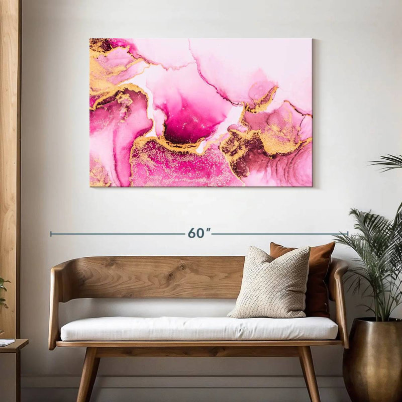 Pink Marble Avery, 30" H x 45" W