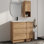 Meuble-lavabo sur pied simple 36 po avec plateau en résine et rangement mural pour salle de bain 12 po Vowar