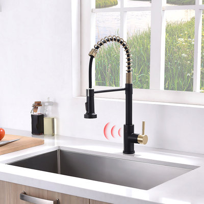 Robinet de cuisine sans contact, robinet de cuisine intelligent automatique mains libres noir