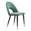 Ensemble de deux chaises d'appoint à dossier ouvert en velours vert et noir