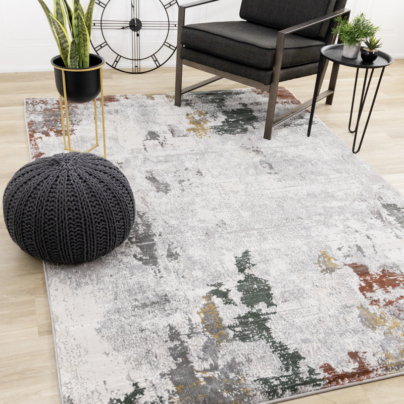 Tapis rectangulaire en polyester tissé à la machine Altenburg, Rectangle 5 pi 3 po x 7 pi 7 po