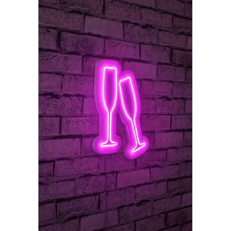 Bande lumineuse à DEL néon flexible, rose, 13,8 x 10,2 x 0,8 pouces | IP67 imperméable, gabarit en mousse de PVC, courant continu 12 V, 20,16 W | Système de suspension murale intégré, parfait pour la décoration intérieure et l'éclairage de fête, écoénergétique