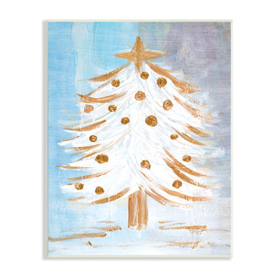 Arbre de Noël festif, art contemporain sur neige forêt tropicale par Robin Maria