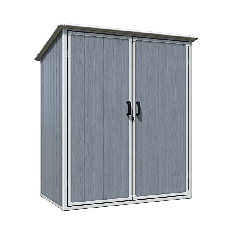Remise de rangement extérieure 5 x 3 pi avec portes verrouillables, Gris