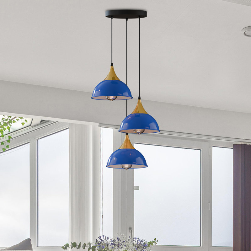 Wingert 3 - Light Cluster Pendant, Navy Blue