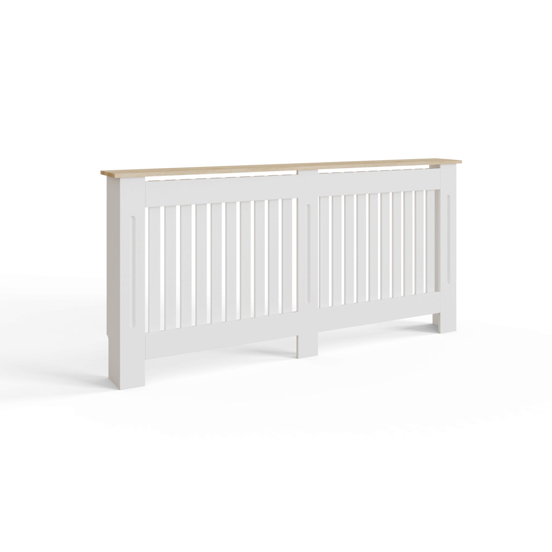 GFW Longslow XL White Vertical Slat Radiator Cover - Oak - Modern Design - Image 2
