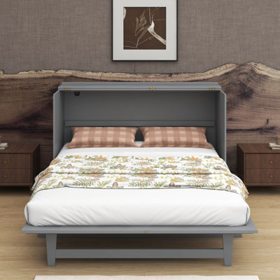 Lit escamotable double avec tiroir, ports USB et prises de courant