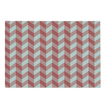 Ambesonne Coral Cutting Board Large Size Retro Chevron Pattern Coral Dark Coral White