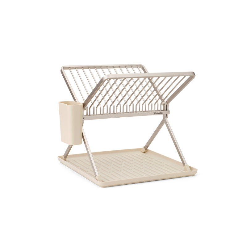 Brabantia SinkSide Foldable Dish Rack - Soft Beige, 27.3" H x 18" W x 5.5" D , Soft Beige