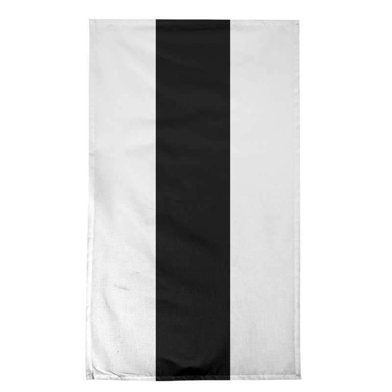 Stripe Tea Towel Kitchen Towel, Poly Twill, White/Black Baseball