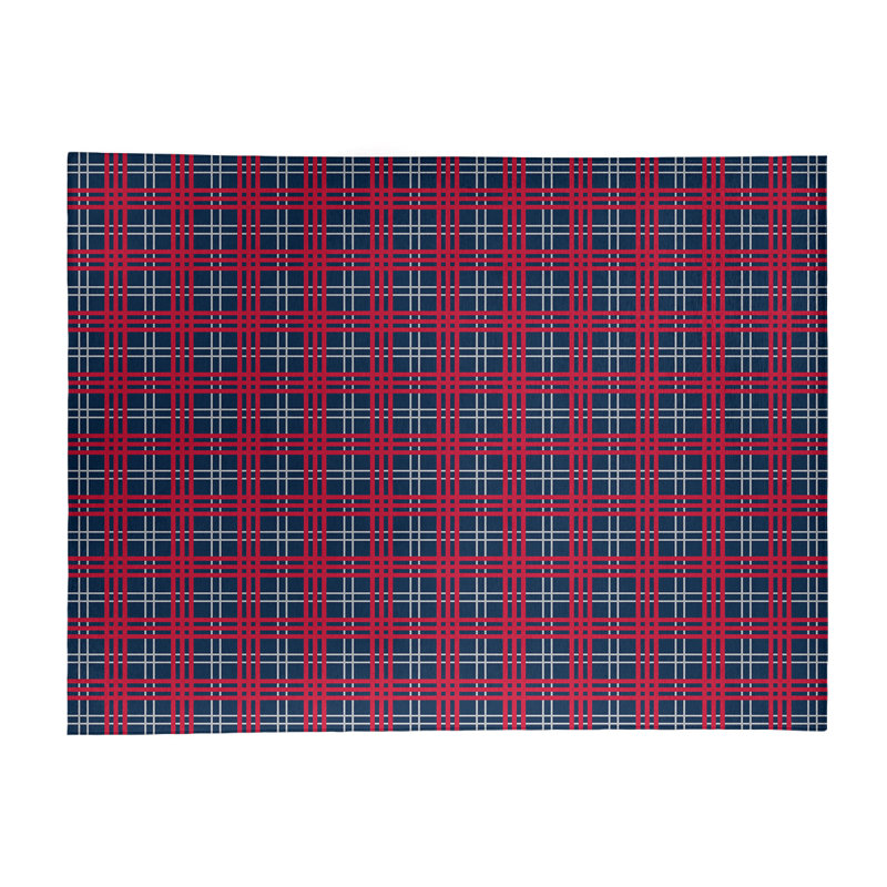 Tapis à carreaux bleu, Rectangle 8 pi x 10 pi
