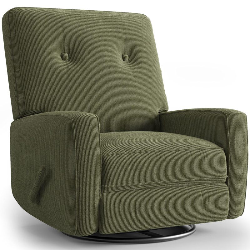 Fauteuil inclinable, pivotant et pivotant à 360 ° pour adultes avec dossier et repose-pieds réglables, Vert