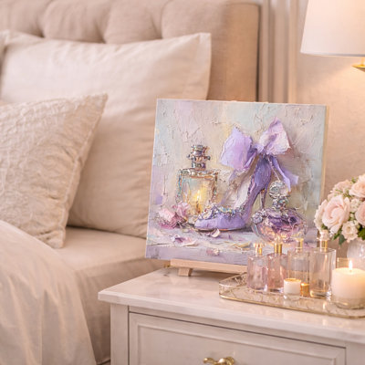 Lavender Heels Wrapped Canvas Wall Art