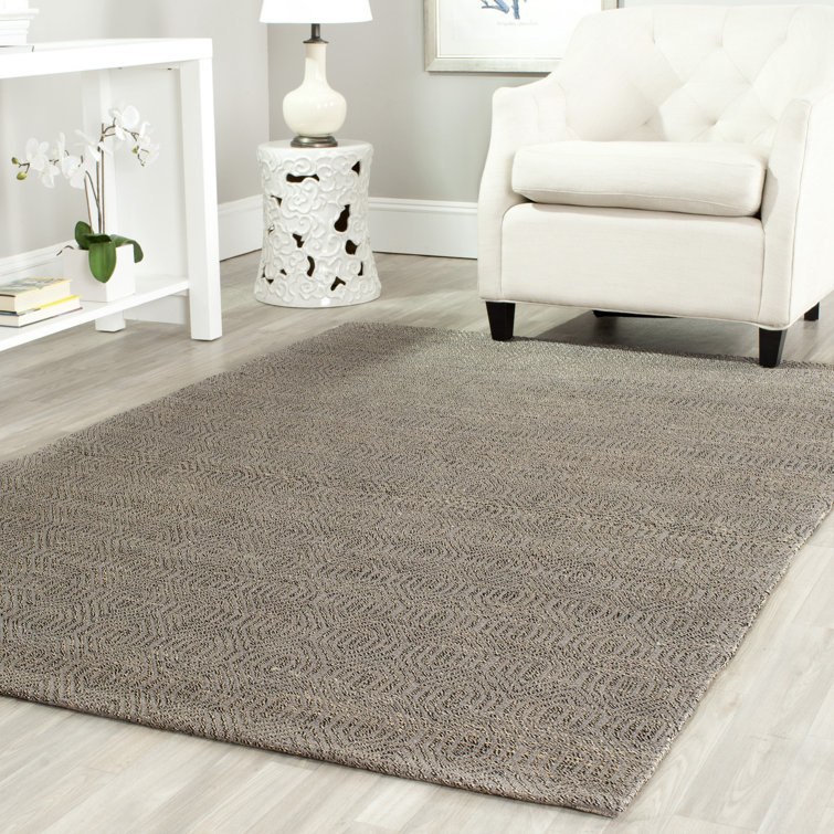 Tapis gris tissé à la main Adelmar