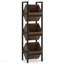 Support à panier industriel 15 po à 3 niveaux avec paniers en angle - Support à fruits et collation vertical rustique, organisateur de tour de rangement debout pour la cuisine, le garde-manger, la salle de bain, le salon - fini brun et noir